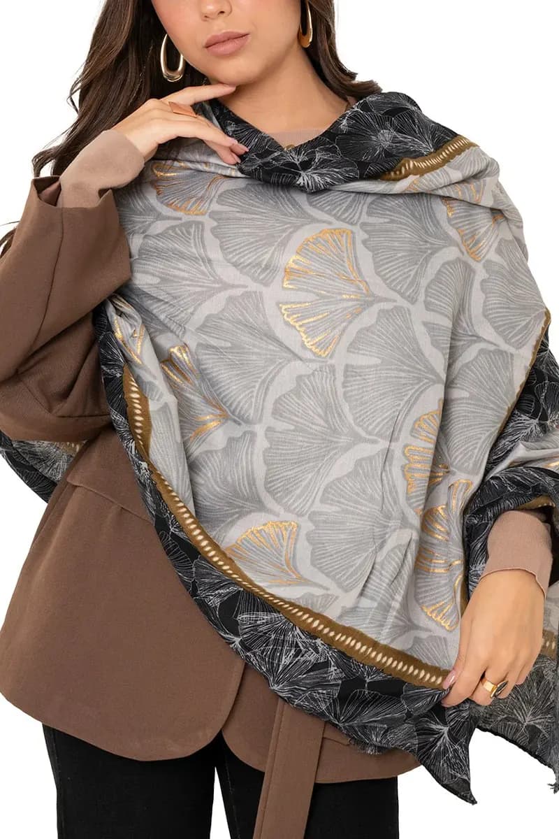 MYA ACCESSORIES | Sciarpa misto cotone nero con stampa - 3