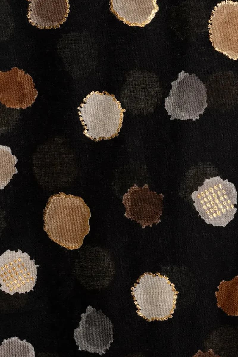 MYA ACCESSORIES | Sciarpa misto cotone nera con stampa - 2