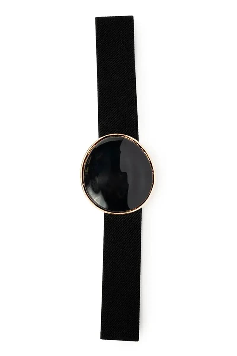 MYA ACCESSORIES | Cintura elastica nera con medaglione - 3