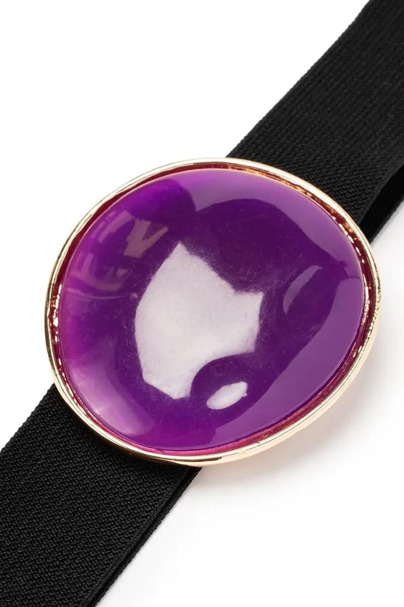 MYA ACCESSORIES | Cintura elastica nera con medaglione - 2