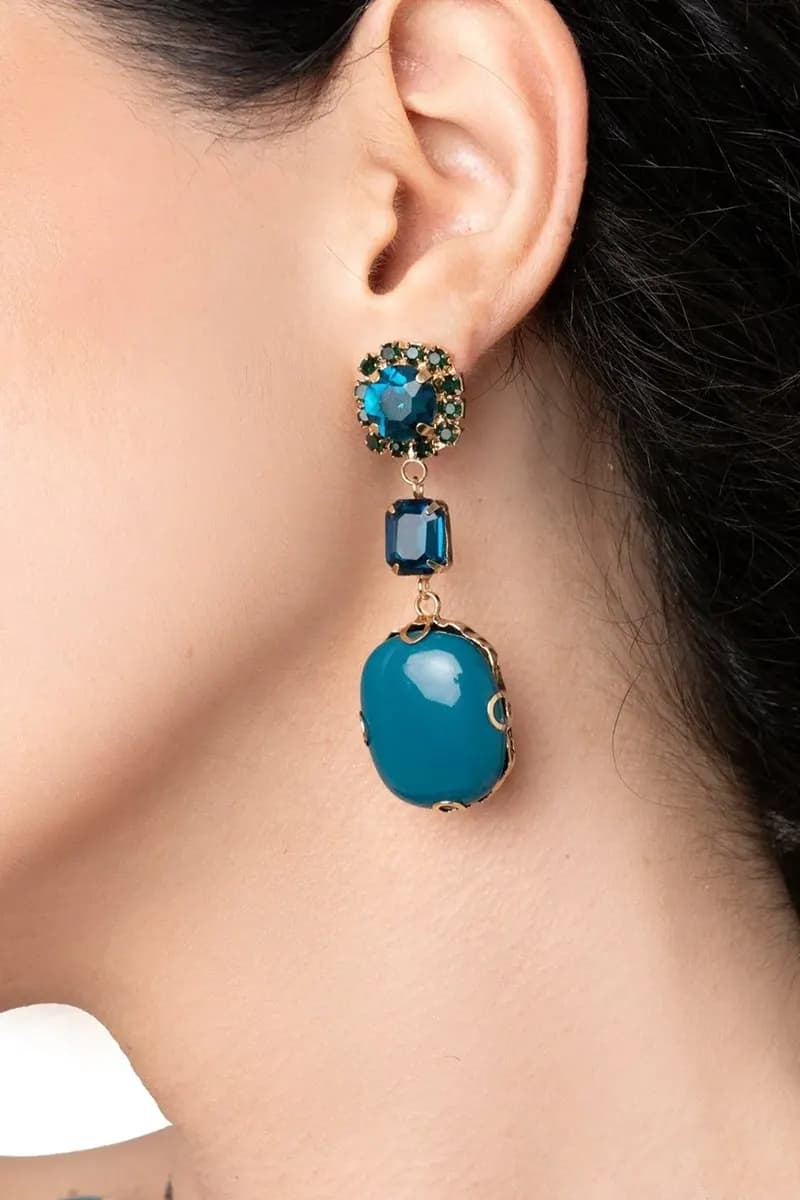 MYA ACCESSORIES | Orecchini pendenti con pietra in resina - 3