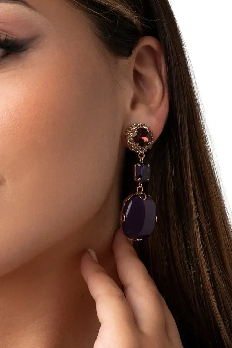 MYA ACCESSORIES | Orecchini pendenti con pietra in resina - 3