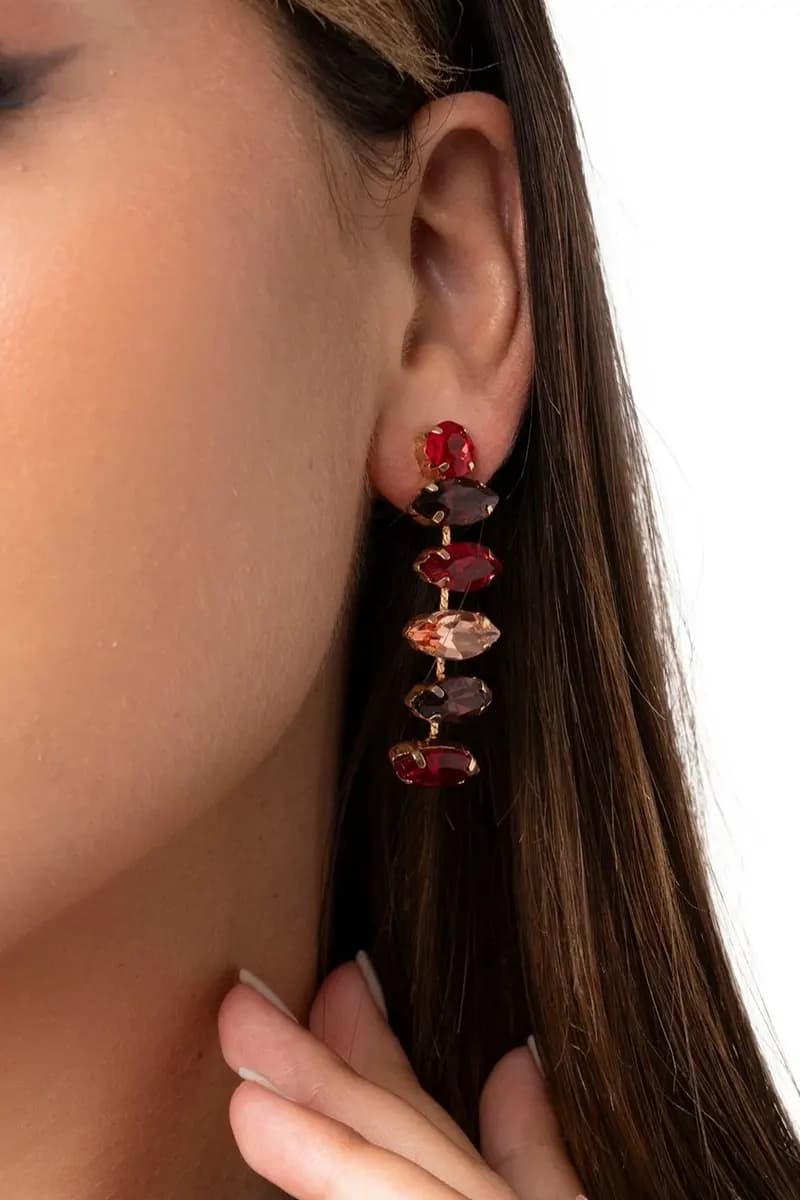 MYA ACCESSORIES | Orecchini pendenti con pietre in vetro - 3