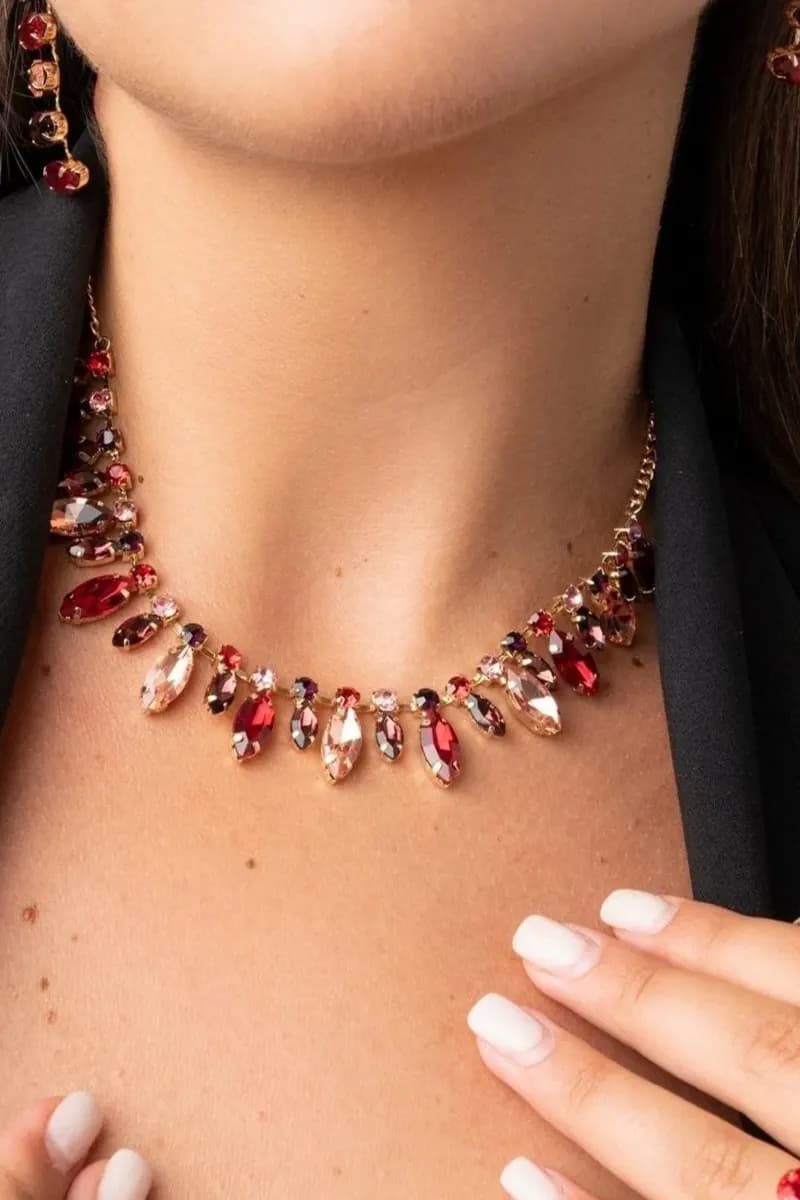 MYA ACCESSORIES | Collana girocollo a catena con pietre - 4