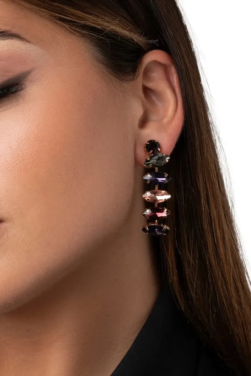 MYA ACCESSORIES | Orecchini pendenti con pietre in vetro - 3