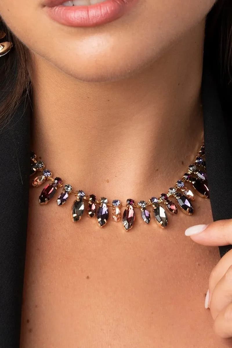 MYA ACCESSORIES | Collana girocollo a catena con pietre - 4