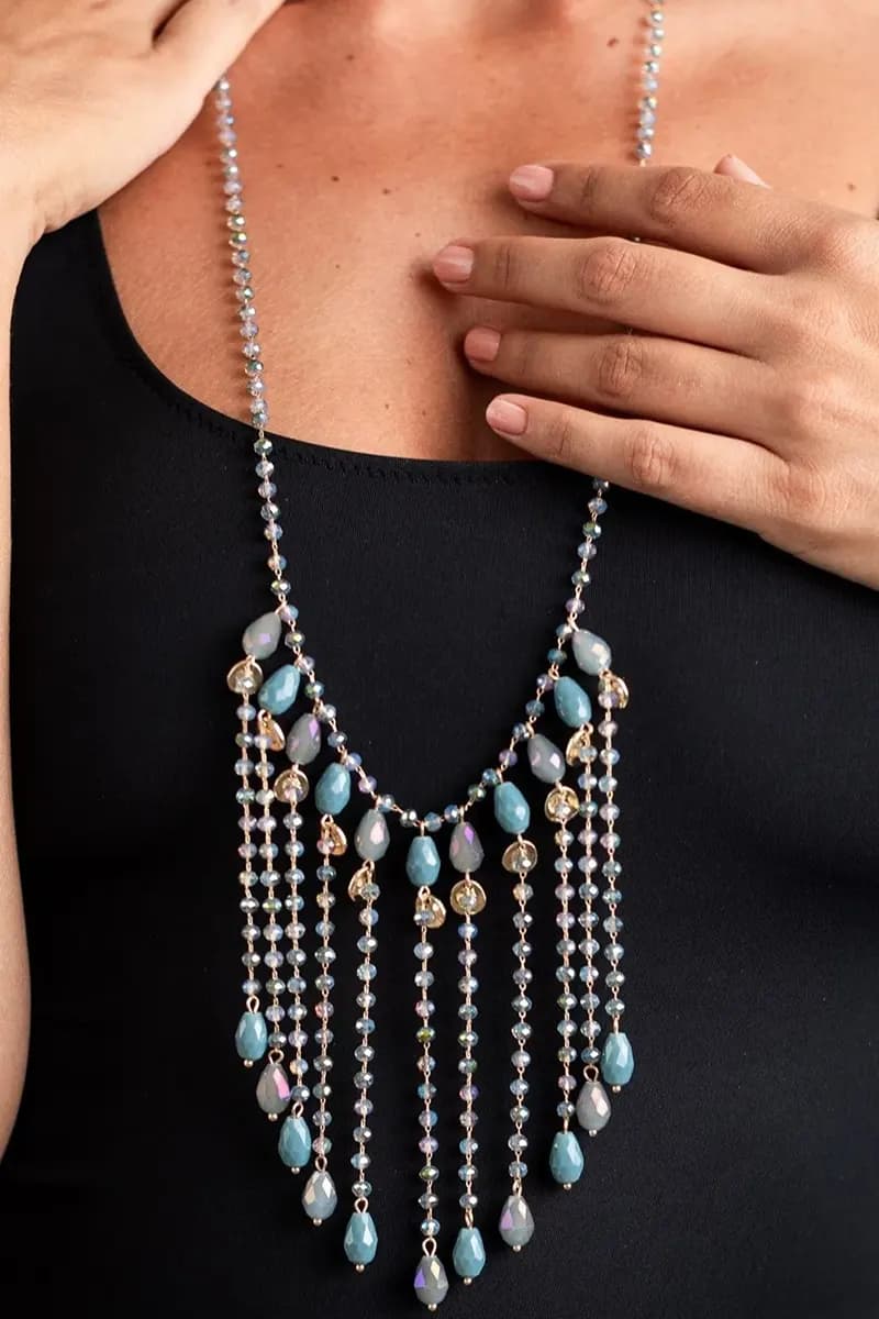 MYA ACCESSORIES | Collana con microcristalli azzurri - 4