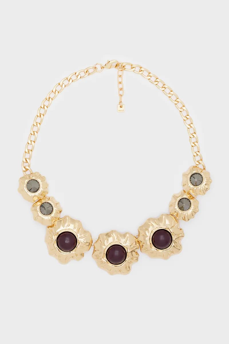 NALÌ | Collana girocollo fiori oro con perla - 2