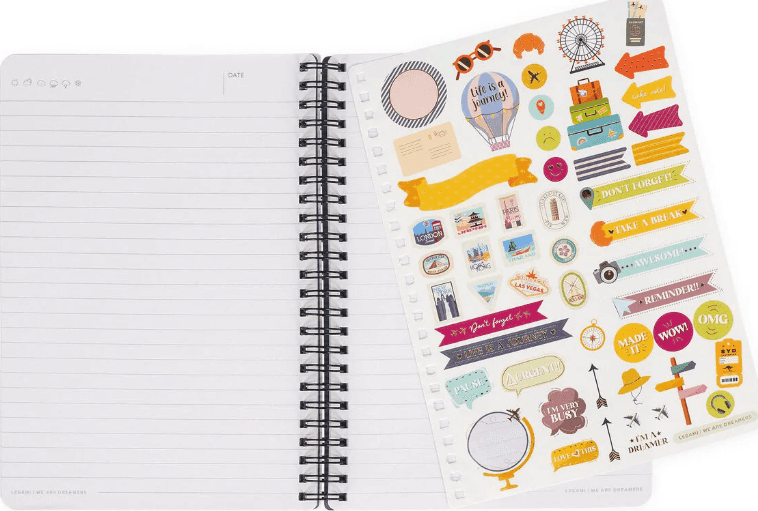 Legami - Quaderno a Righe con Spirale - Foglio A5  a tema Travel Stickers (A5NOTS0048) - 5