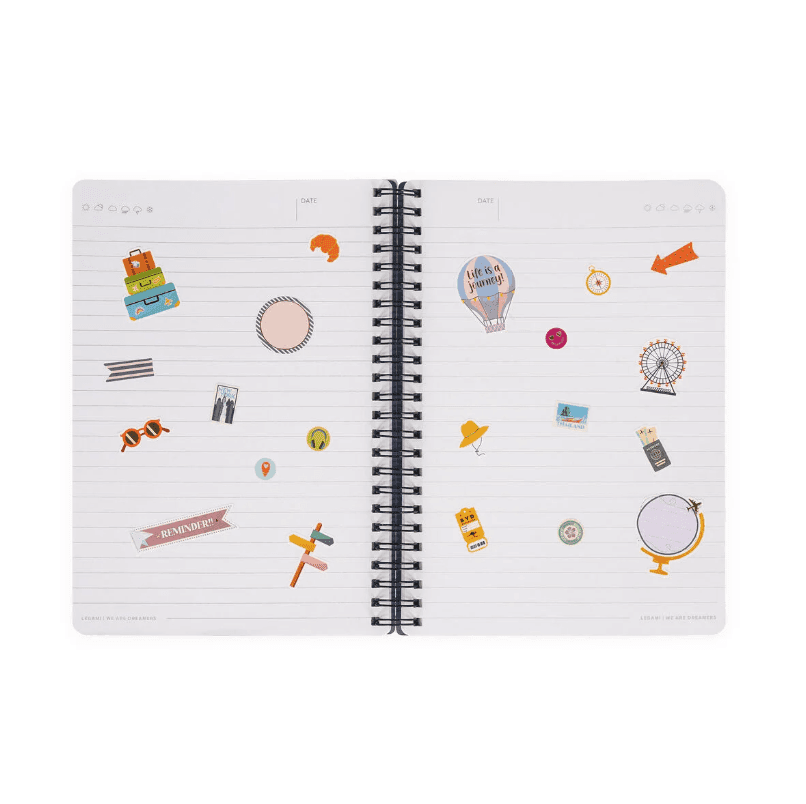 Legami - Quaderno a Righe con Spirale - Foglio A5  a tema Travel Stickers (A5NOTS0048) - 6