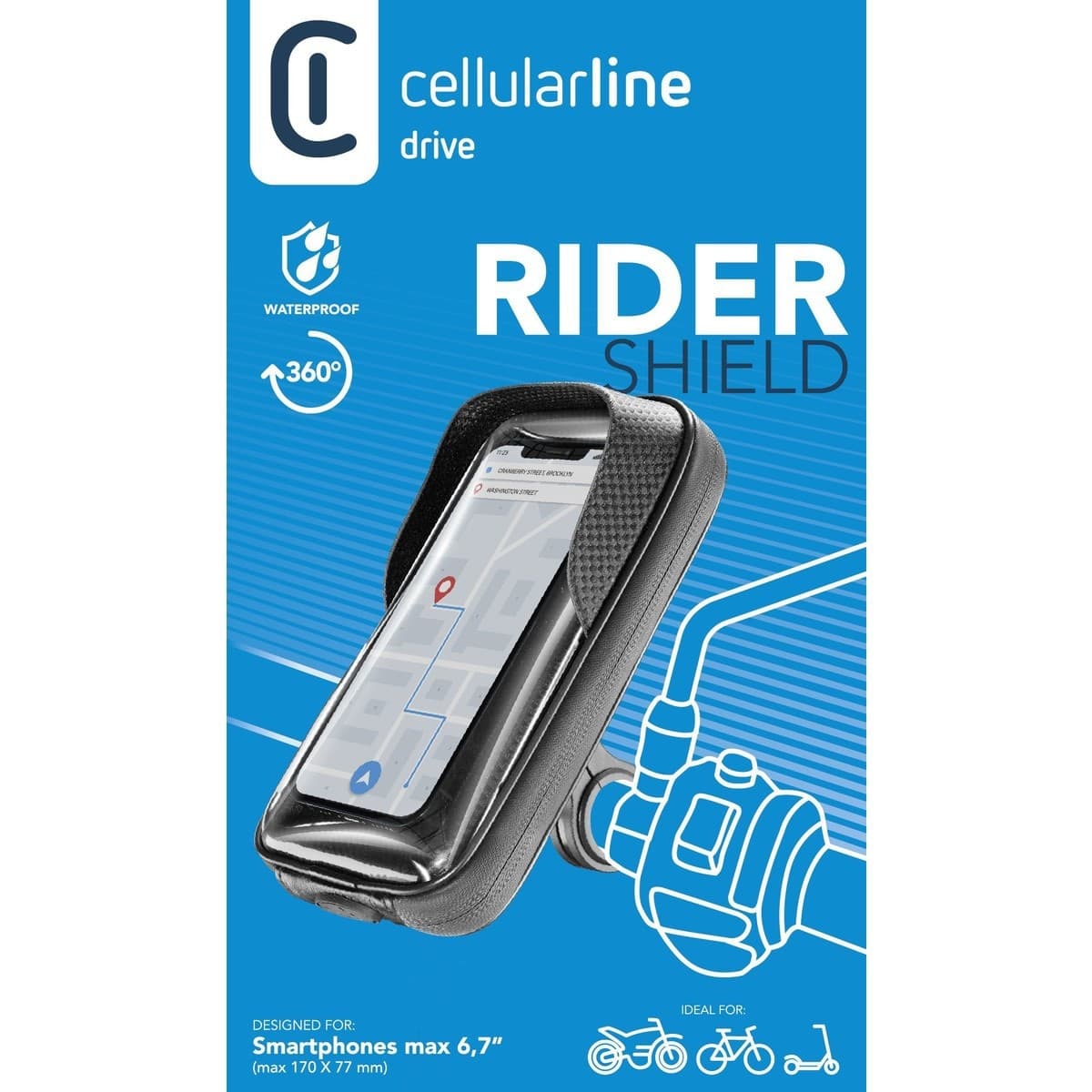 supporto da moto universale waterproof nero - 2