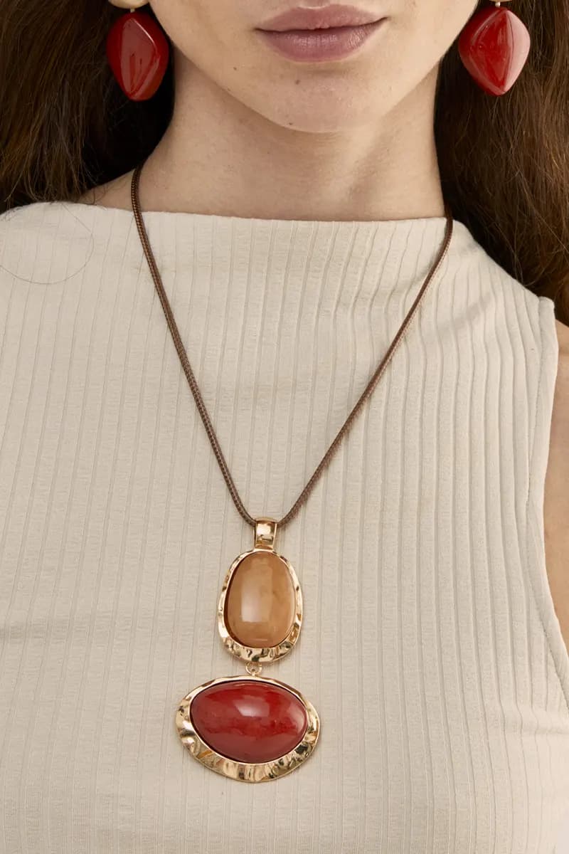 NALÌ | Collana lunga Nova con pendente in resina - 4