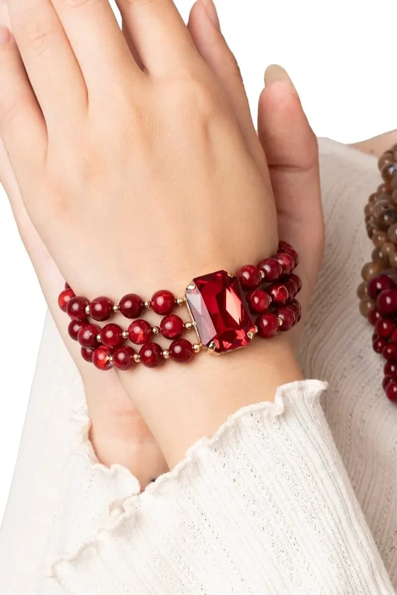 MYA ACCESSORIES | Bracciale multilinee elastico con sfere - 3