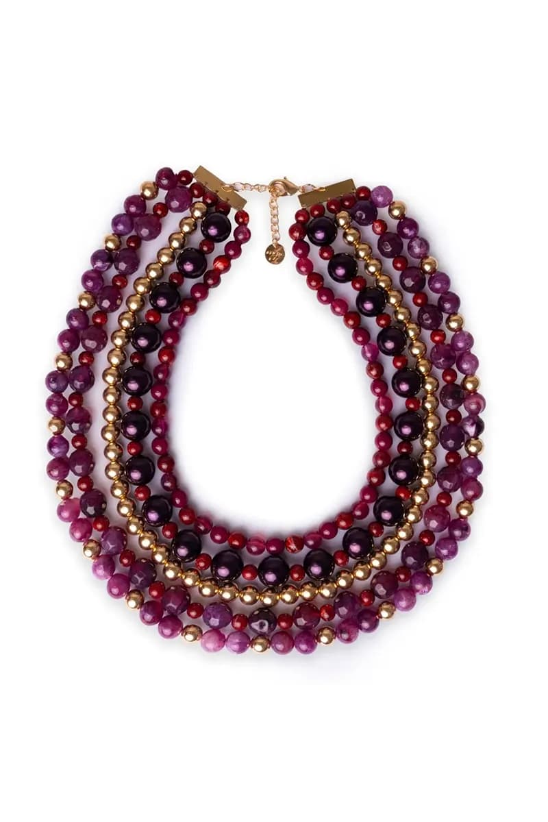MYA ACCESSORIES | Collana girocollo multilinee con pietre - 2