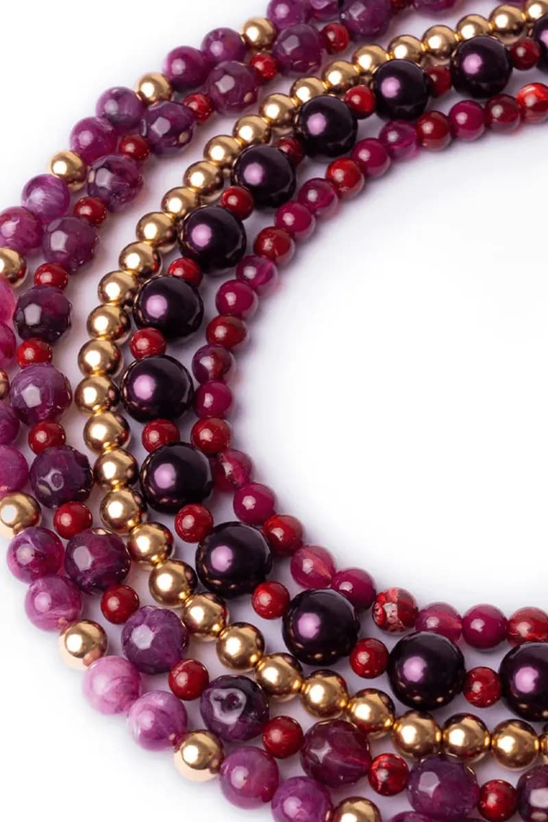 MYA ACCESSORIES | Collana girocollo multilinee con pietre - 3