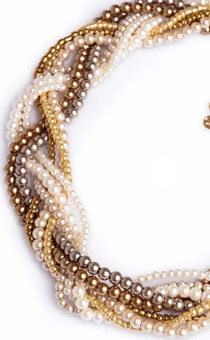 MYA ACCESSORIES | Collana girocollo con perle in vetro - 3