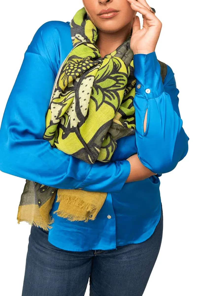 MYA ACCESSORIES | Sciarpa in pura lana con stampe astratte - 3