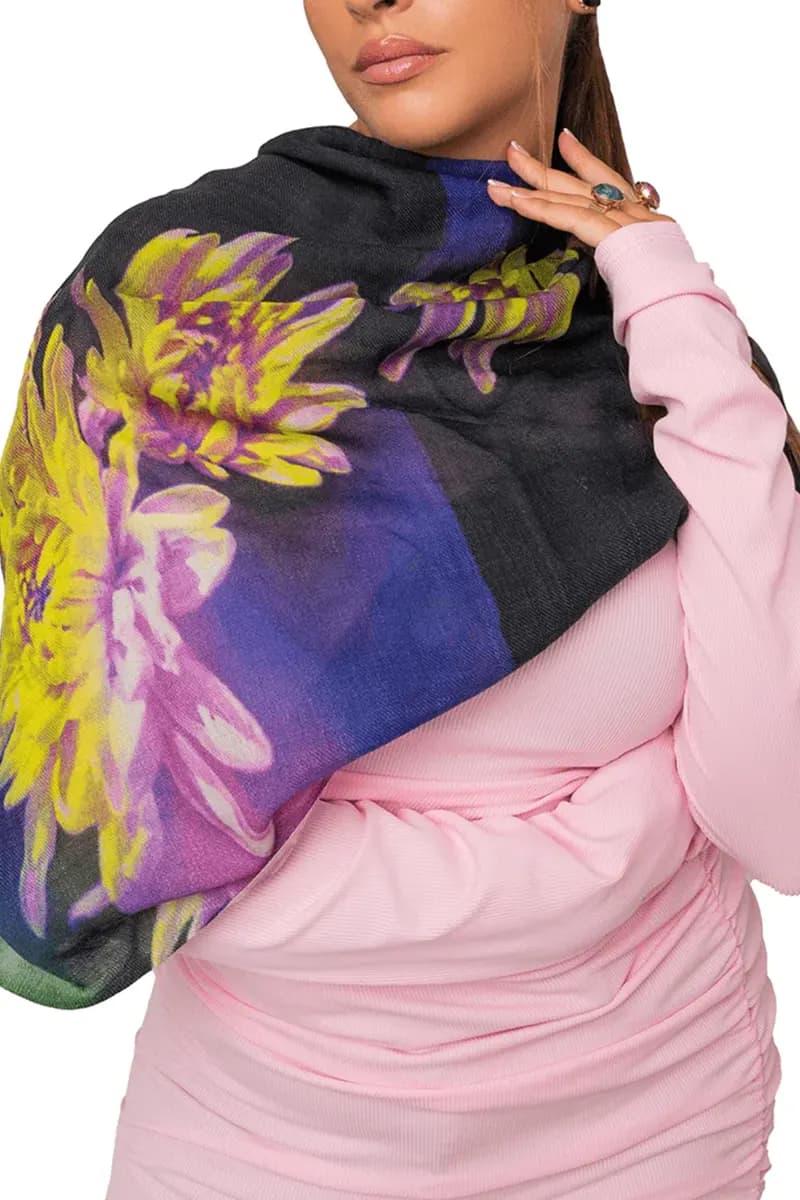 MYA ACCESSORIES | Sciarpa in pura lana con stampa a fiori - 3