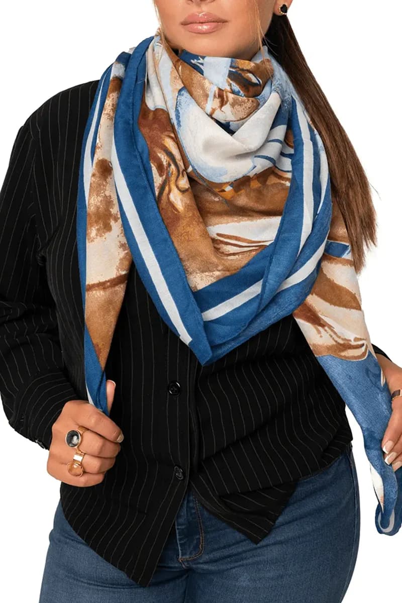 MYA ACCESSORIES | Sciarpa con stampa floreale tinta blu - 3