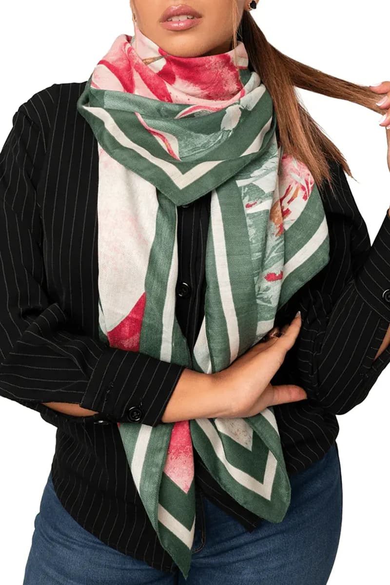 MYA ACCESSORIES | Sciarpa con stampa floreale tinta verde - 3