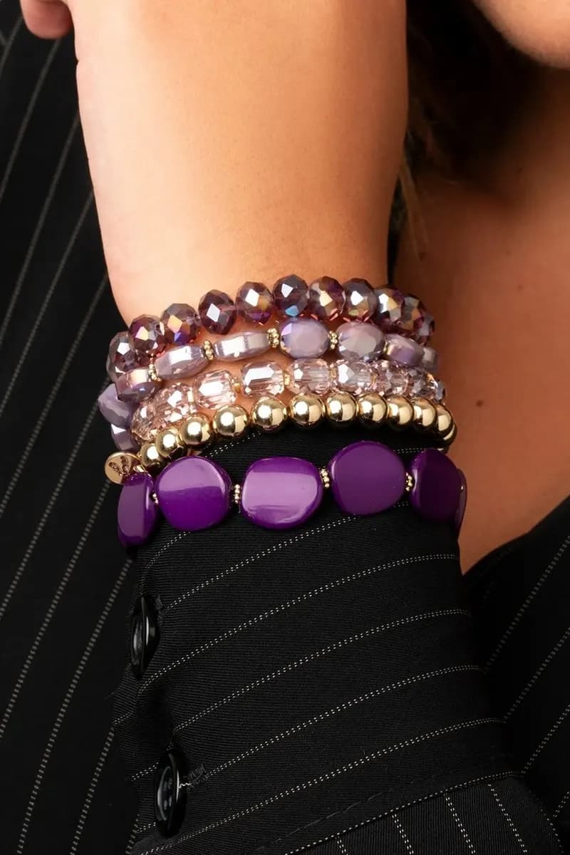 MYA ACCESSORIES | Bracciale elastico multilinee con pietre - 3