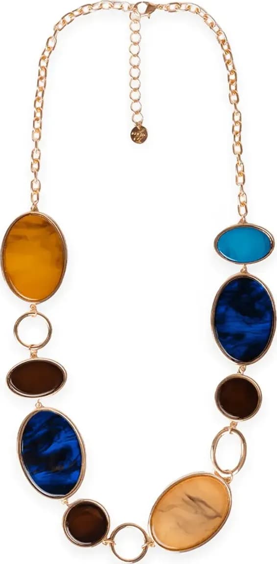 MYA ACCESSORIES | Collana lunga a catena con inserti ovali - 2