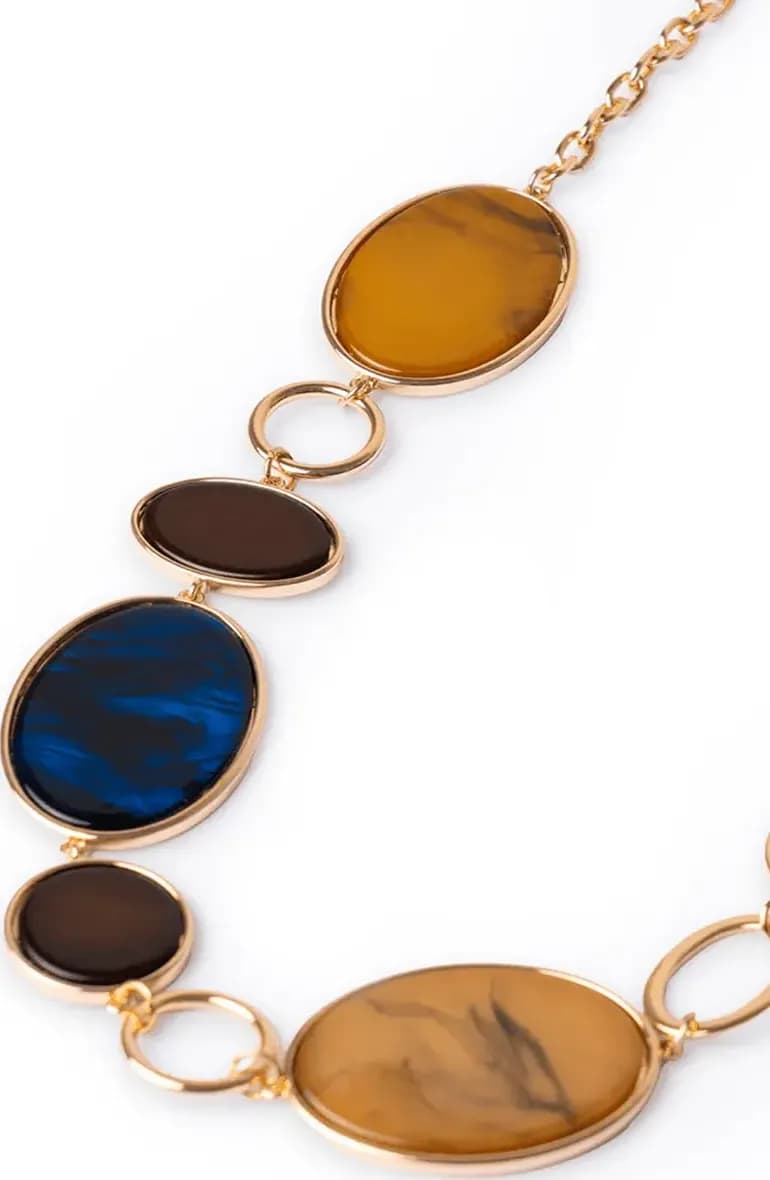 MYA ACCESSORIES | Collana lunga a catena con inserti ovali - 3