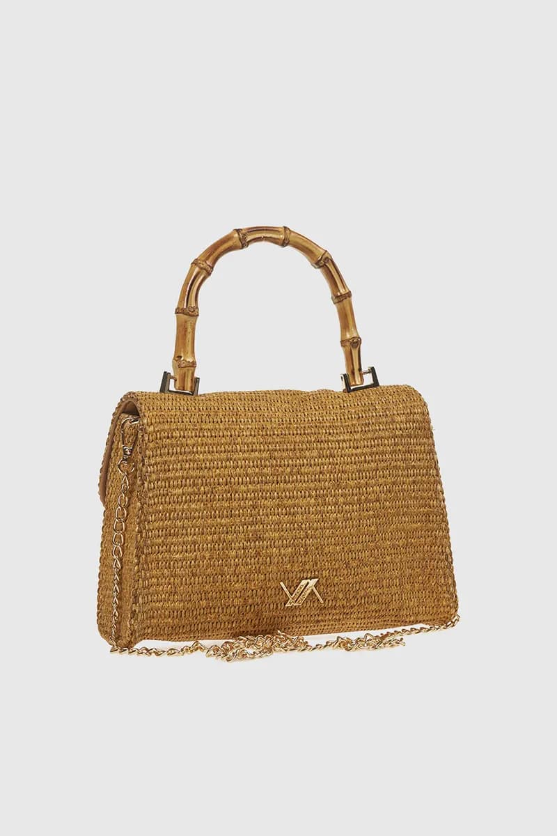 VERDE FASHION | Pochette rafia manico in bamboo - 2