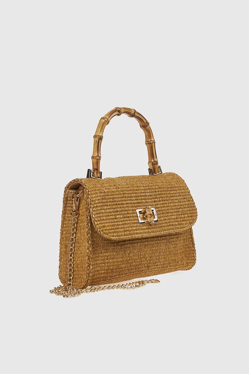 VERDE FASHION | Pochette rafia manico in bamboo - 3