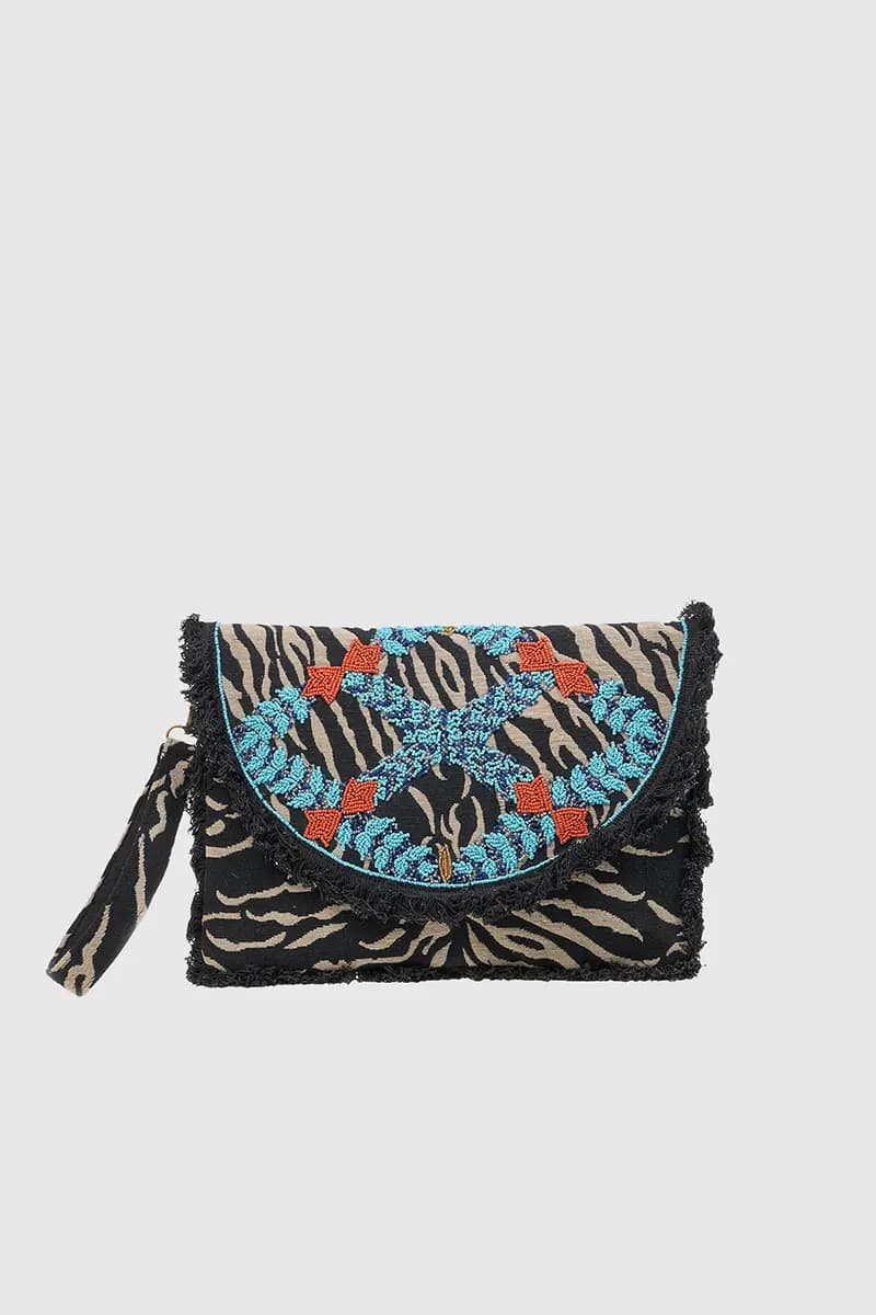 VERDE FASHION | Pochette zebrata in tessuto - 4