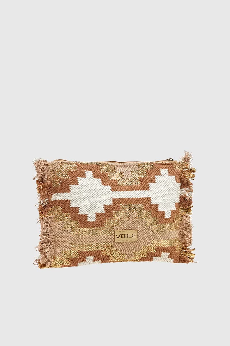 VERDE FASHION | Pochette in tessuto decorato - 10