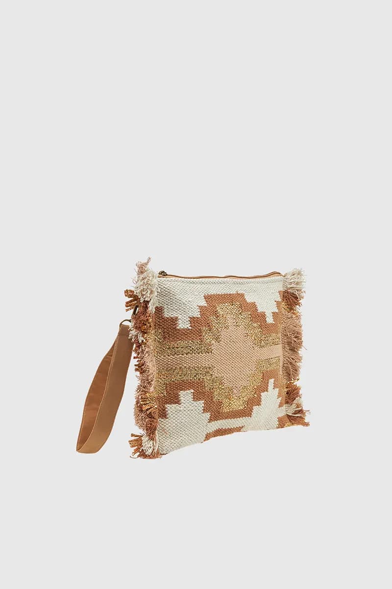 VERDE FASHION | Pochette in tessuto decorato - 3