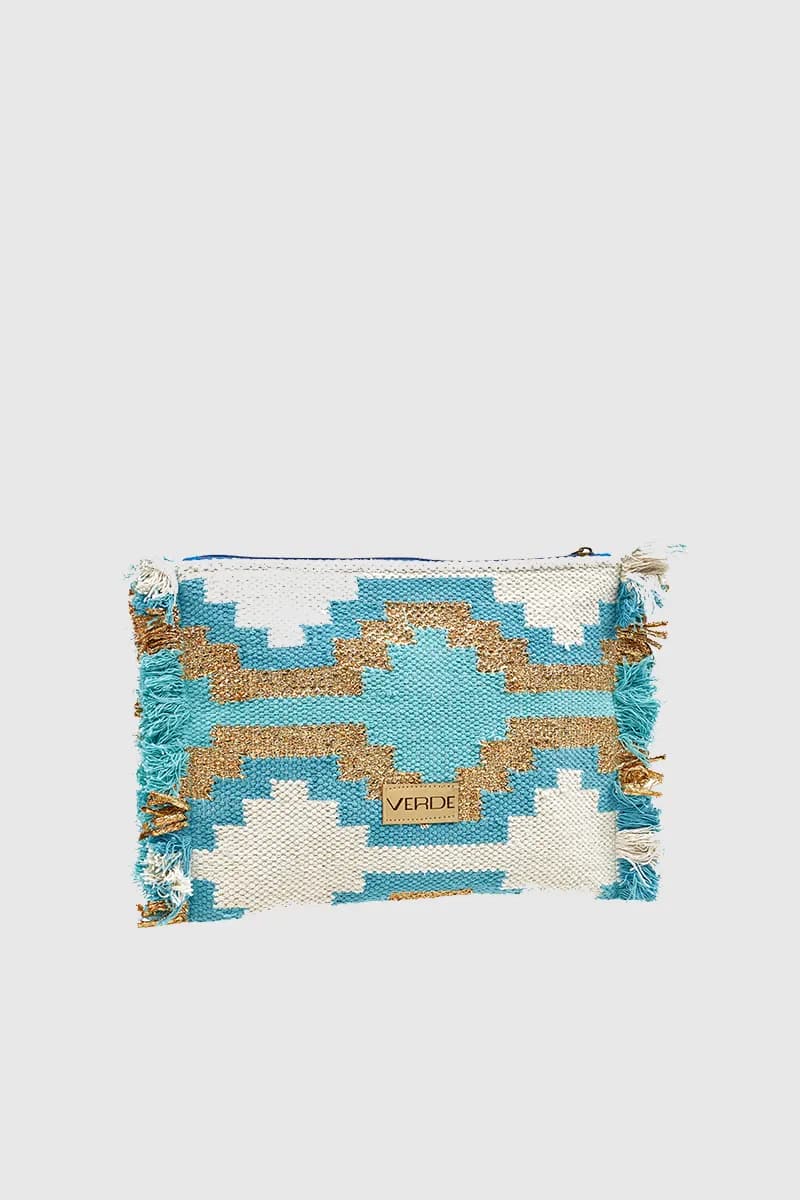 VERDE FASHION | Pochette in tessuto decorato - 5