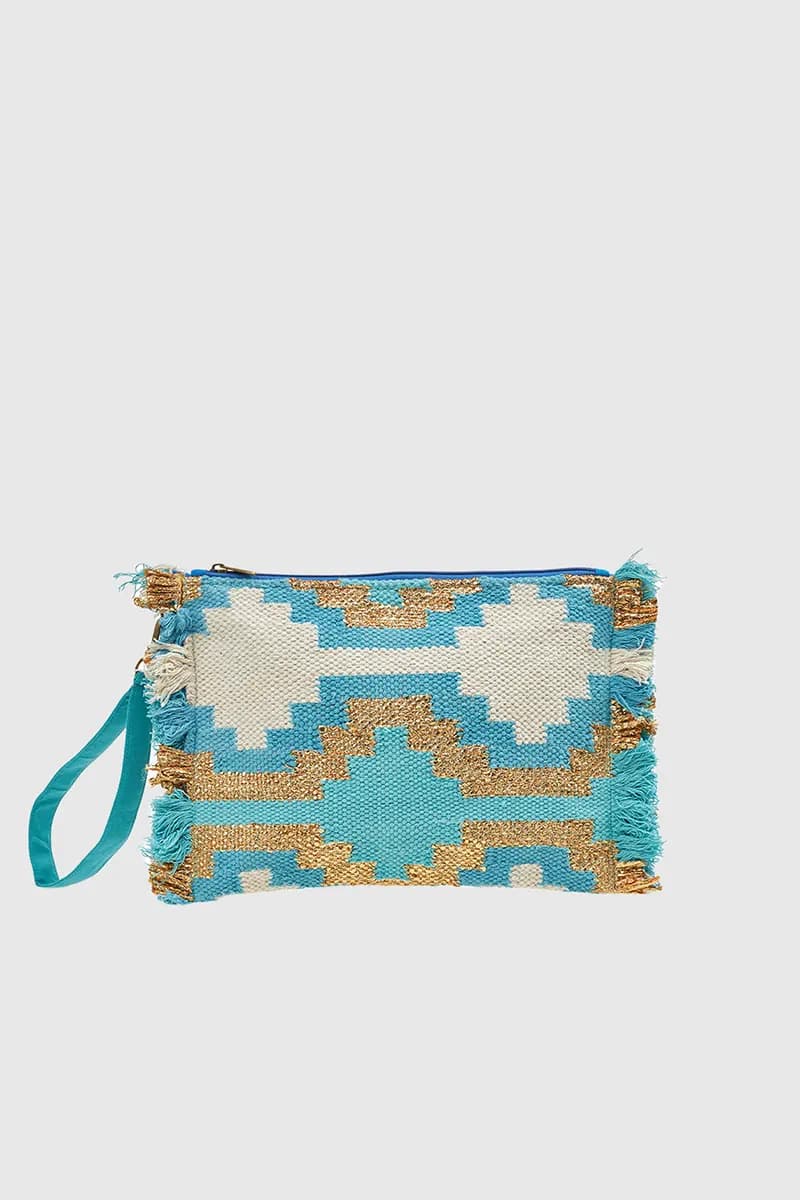 VERDE FASHION | Pochette in tessuto decorato - 6