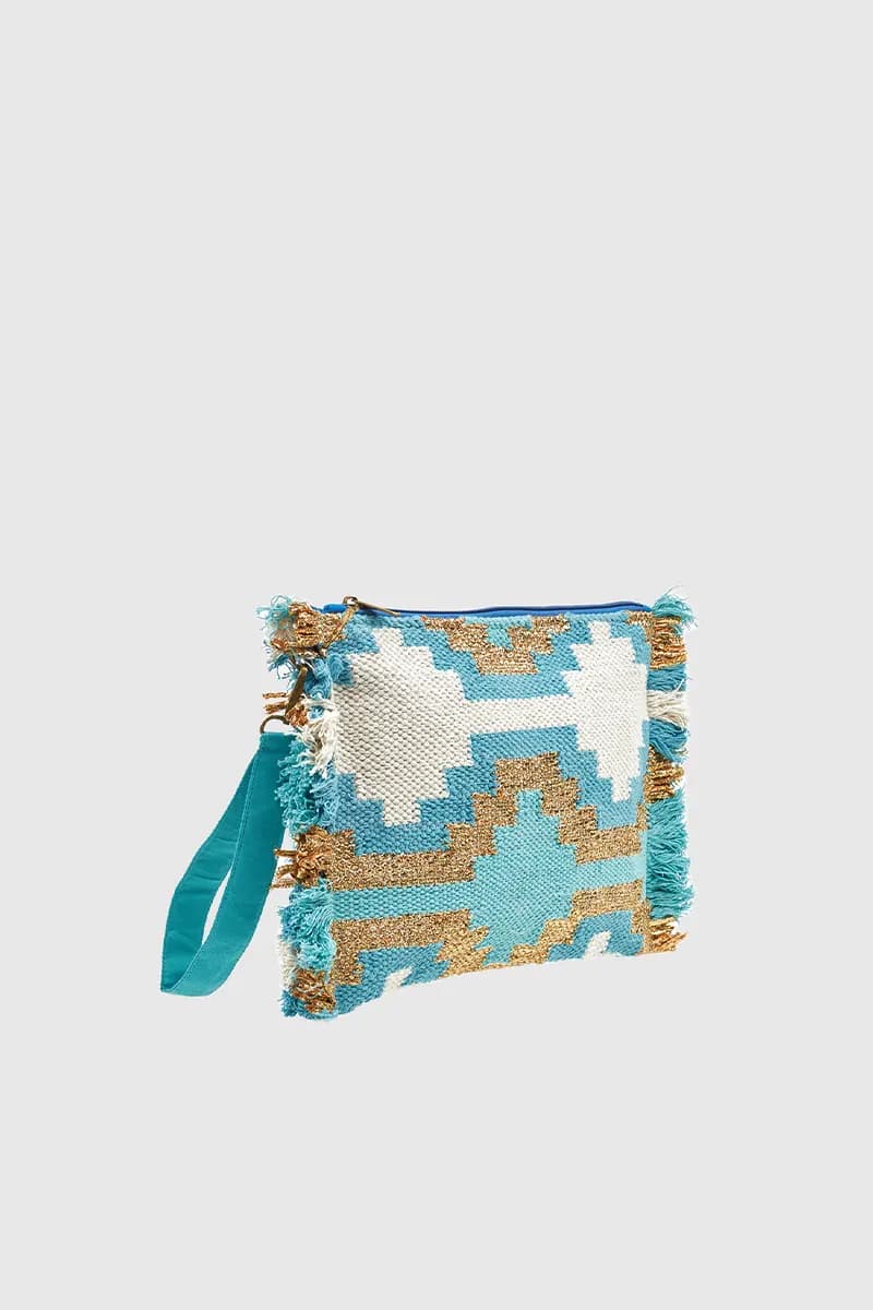 VERDE FASHION | Pochette in tessuto decorato - 7