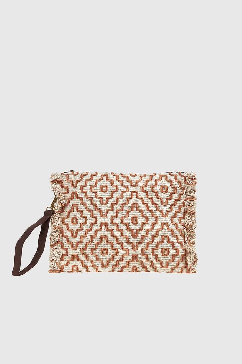 VERDE FASHION | Pochette in tessuto con ricami - 5