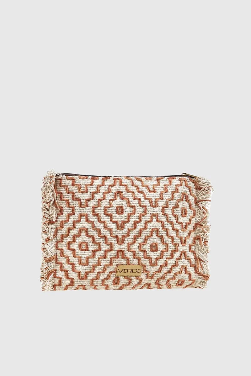 VERDE FASHION | Pochette in tessuto con ricami - 2