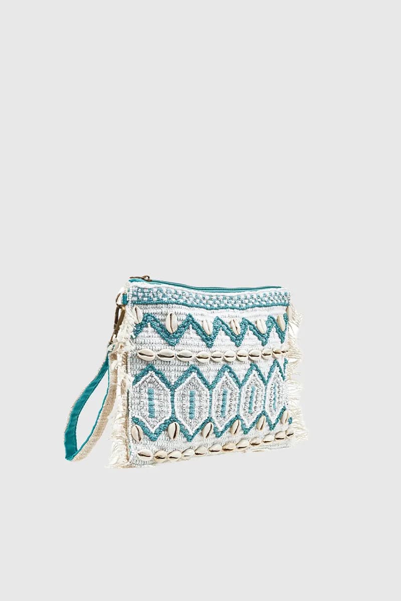 VERDE FASHION | Pochette in tessuto con applicazioni - 3
