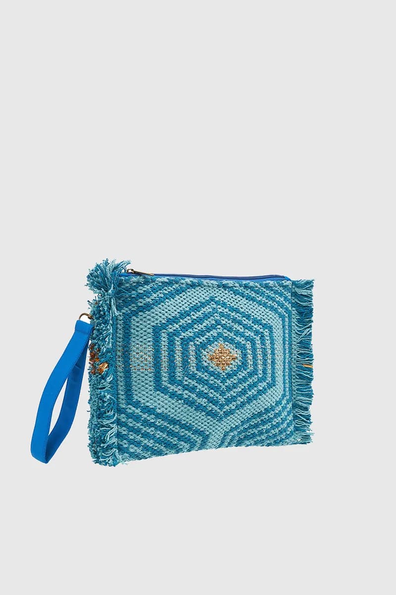 VERDE FASHION | Pochette in tessuto con ricami - 3