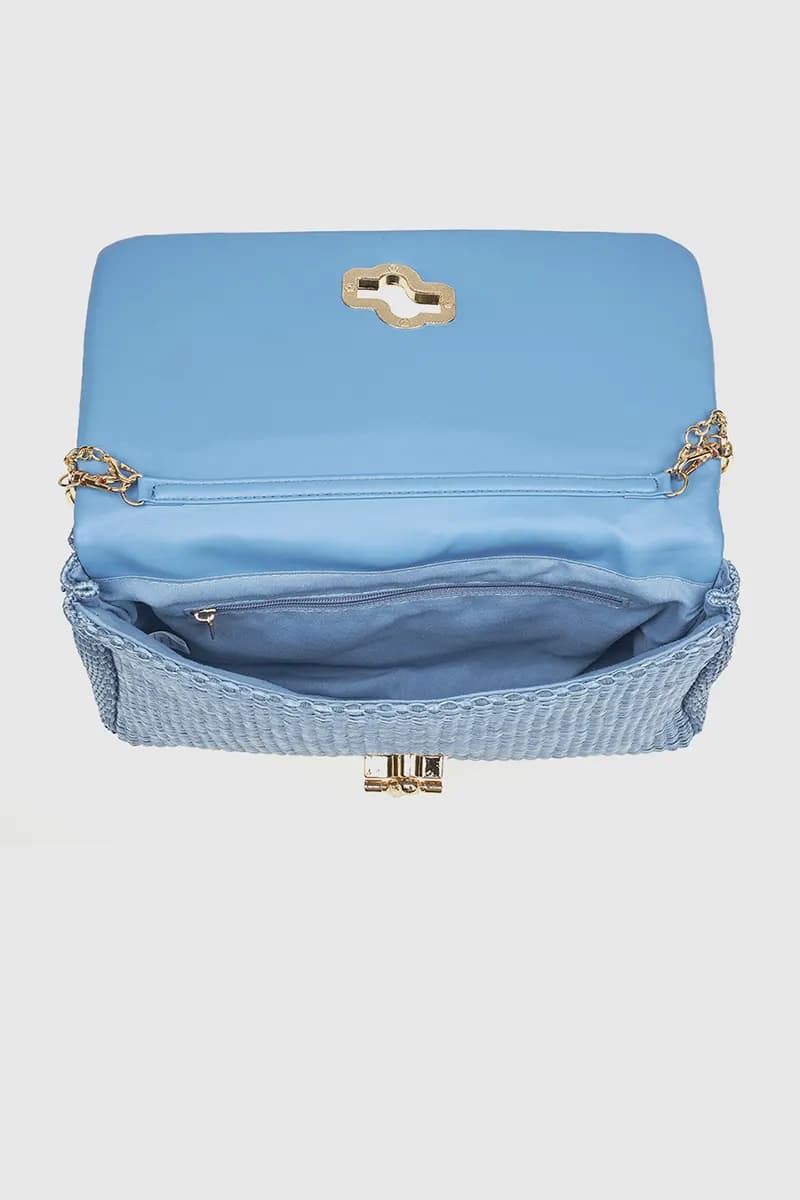 VERDE FASHION | Pochette rafia doppia catena - 12