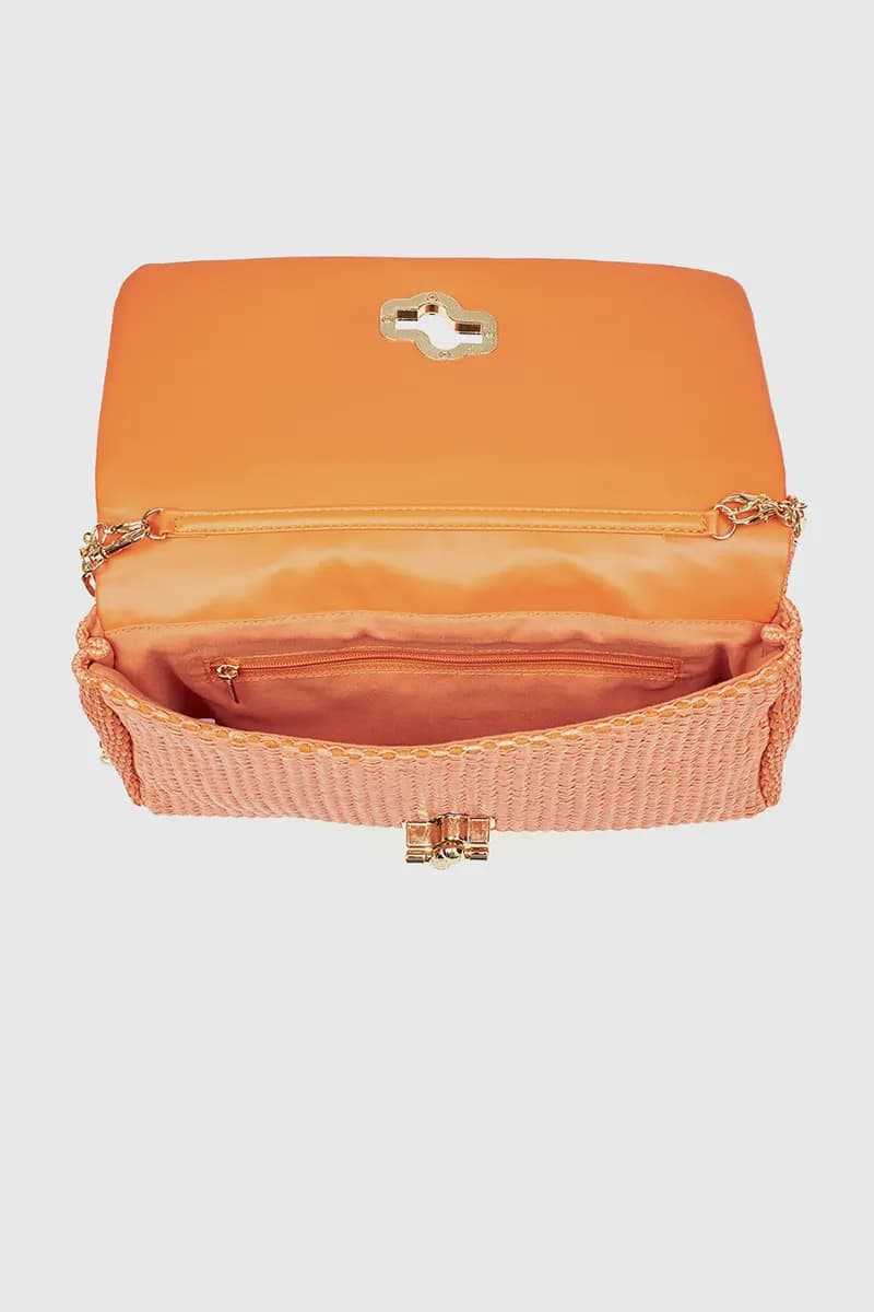 VERDE FASHION | Pochette rafia doppia catena - 4