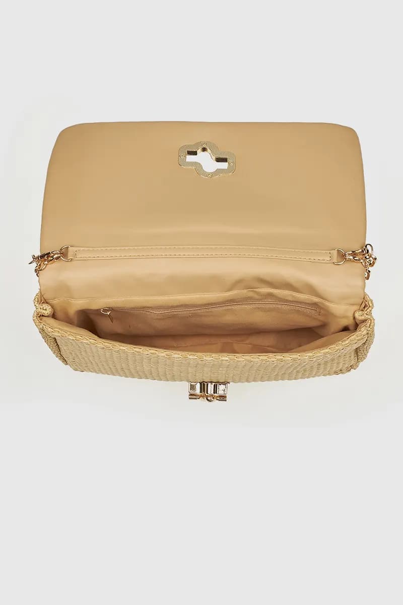 VERDE FASHION | Pochette rafia doppia catena - 8