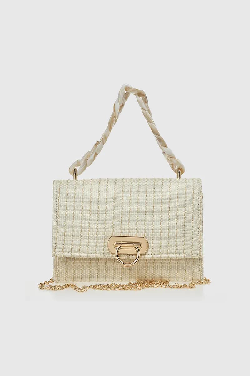 VERDE FASHION | Pochette rafia manico in osso - 9