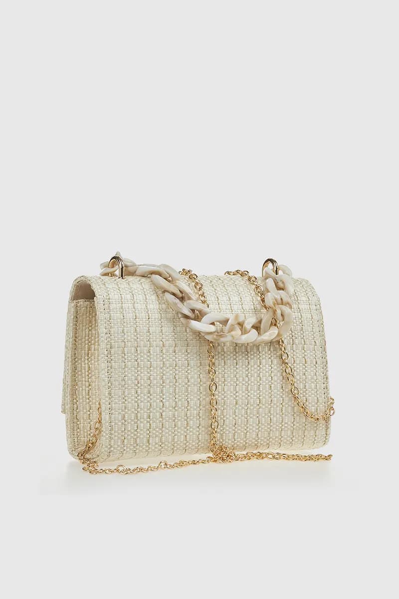 VERDE FASHION | Pochette rafia manico in osso - 2