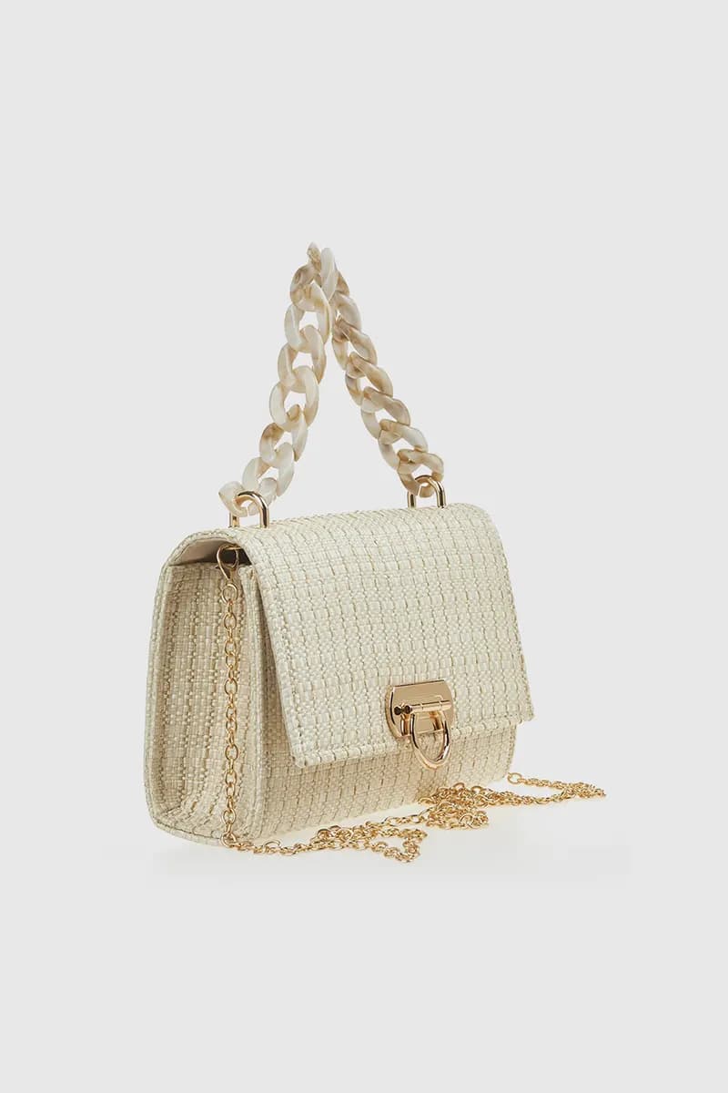 VERDE FASHION | Pochette rafia manico in osso - 3