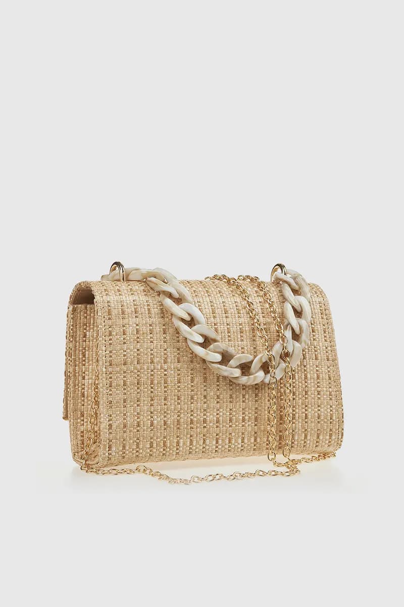 VERDE FASHION | Pochette rafia manico in osso - 6