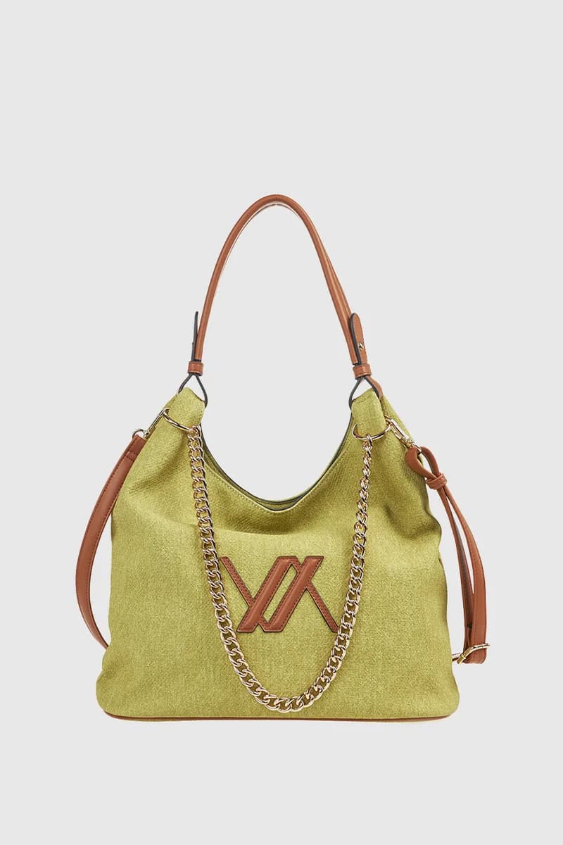 VERDE FASHION | Borsa a spalla con logo - 10