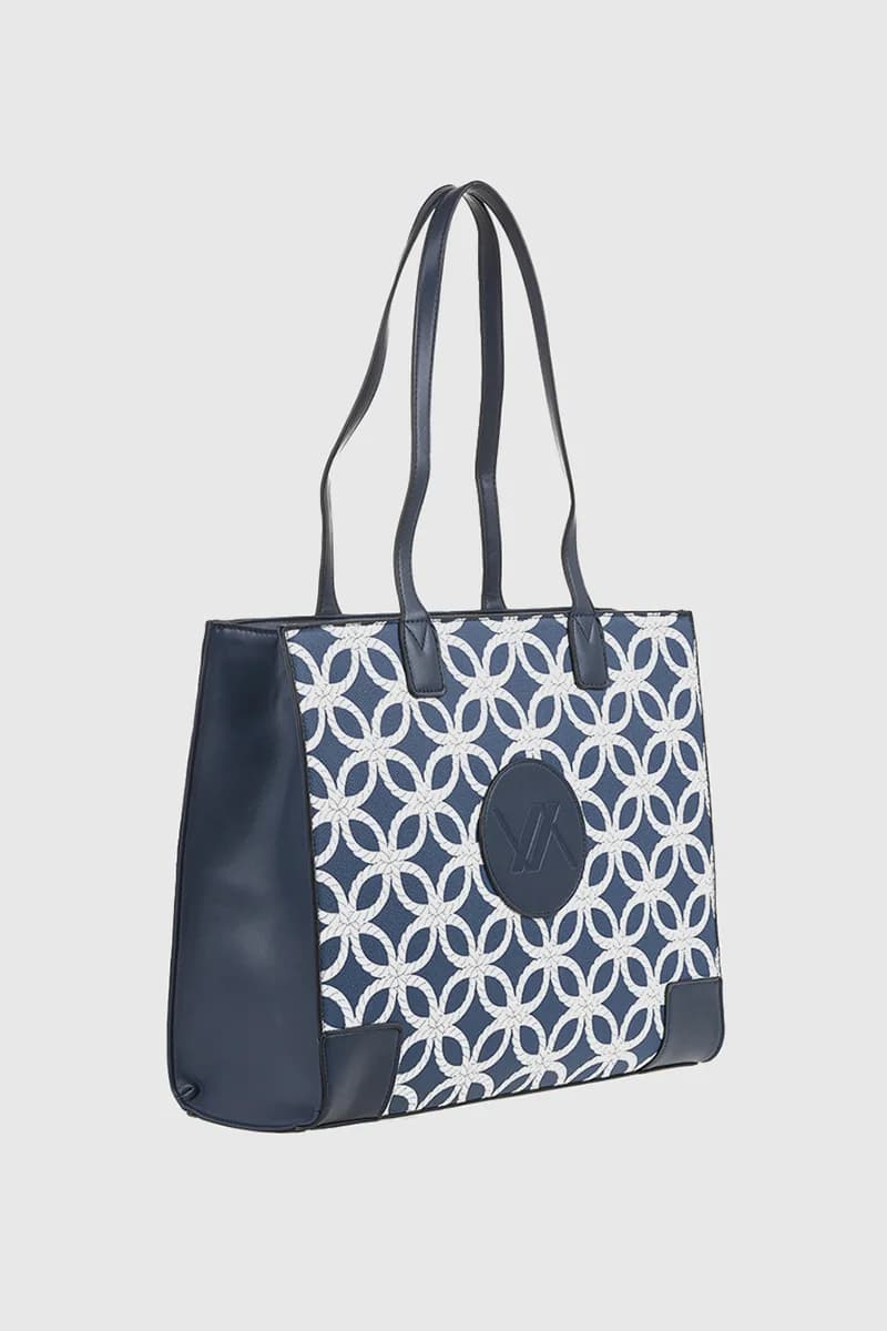 VERDE FASHION | Borsa shopper fantasia con logo - 3
