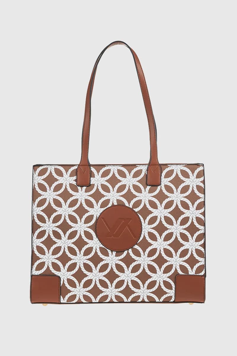 VERDE FASHION | Borsa shopper fantasia con logo - 5
