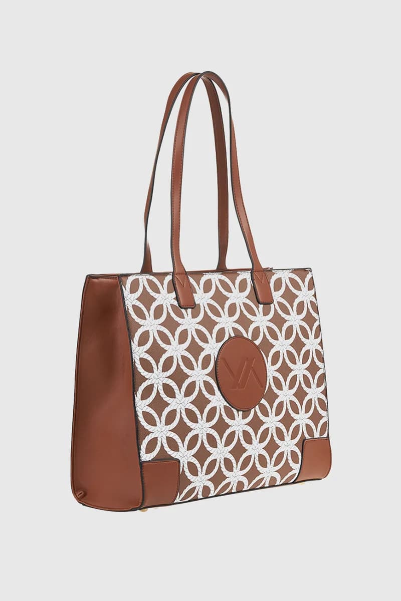 VERDE FASHION | Borsa shopper fantasia con logo - 7